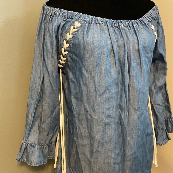 Denim Lace Up Tunic - Billy T - Picture 7 of 15